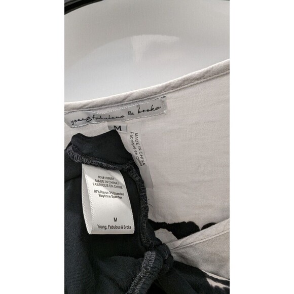 Young Fabulous Broke Lightweight Keyhole Long Sleeve Top Size Medium - Picture 3 of 4